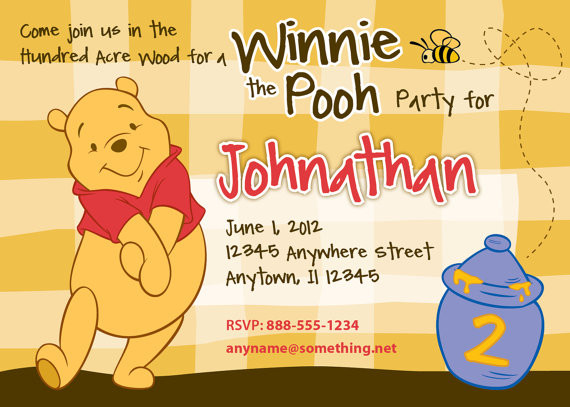 Winnie The Pooh 1st Birthday Invitations
 Winnie the Pooh Invitations for 1st Birthday – FREE