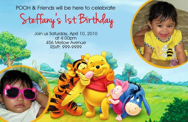 Winnie The Pooh 1st Birthday Invitations
 Winnie the Pooh Invitations for 1st Birthday – FREE