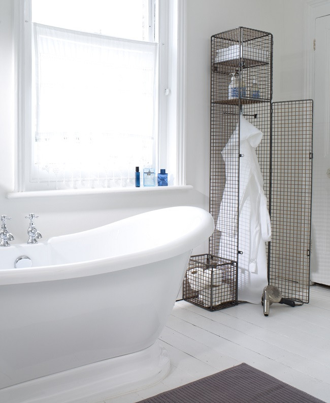 Wire Bathroom Storage
 Industrial style furniture with wire mesh