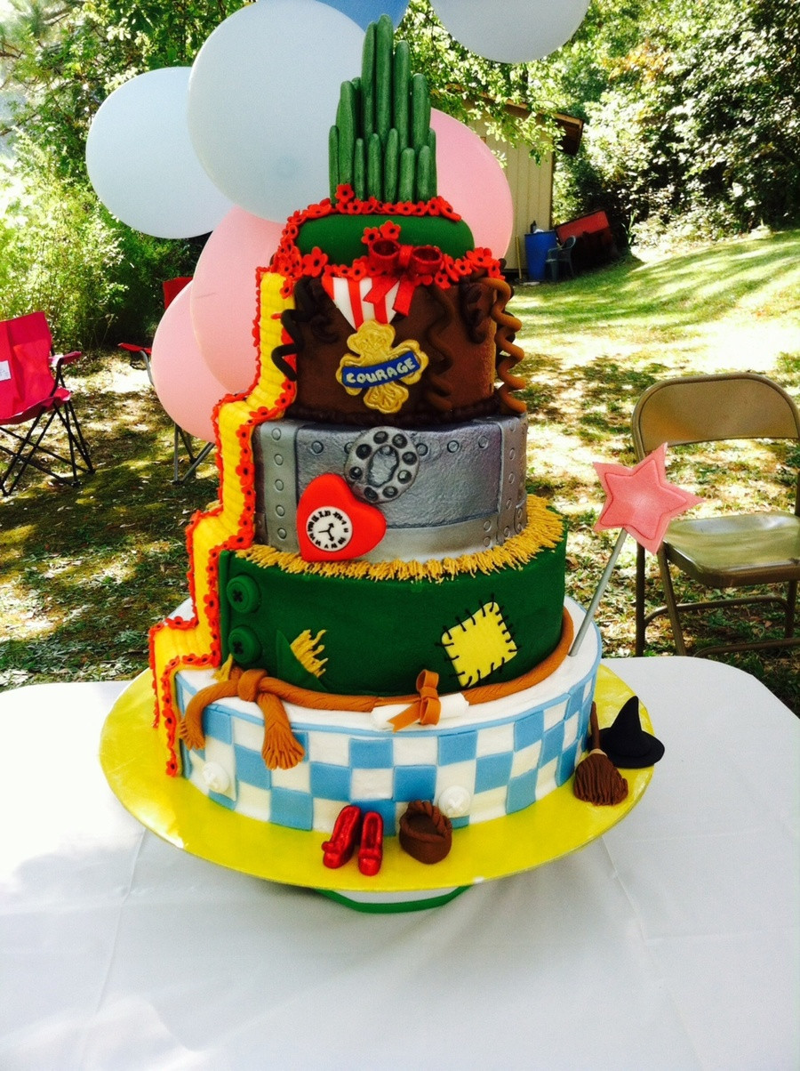 Wizard Of Oz Birthday Cake
 Wizard Oz Cake I Made For A Little Girls First Bday I