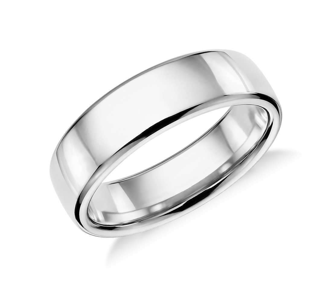 Women's Platinum Wedding Rings
 Modern fort Fit Wedding Ring in Platinum 6 5mm