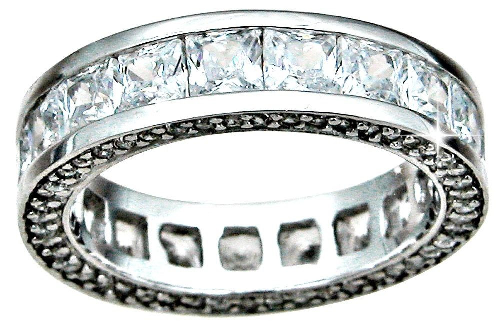 Women's Platinum Wedding Rings
 White Gold 925 Platinum Princess Eternity Ring Wedding