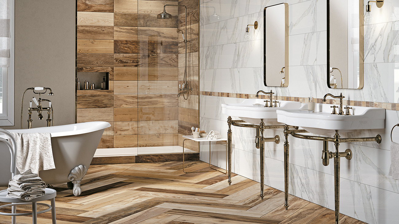 Wood Look Tile Bathroom Floor
 Choosing wood look porcelain tiles as a new option for