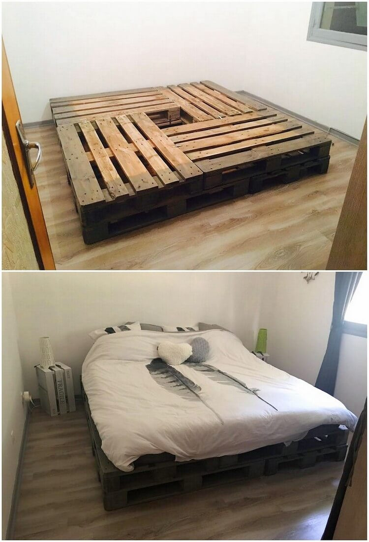 Wood Pallet Bed Frame DIY
 Inexpensive DIY Wood Pallet Ideas and Projects
