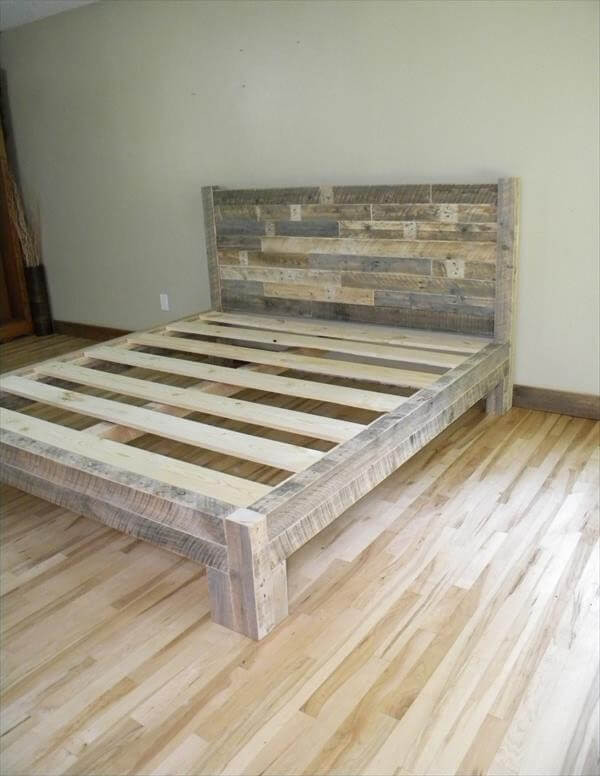 Wood Pallet Bed Frame DIY
 15 Amazing Bed Frame Ideas with Old Wood Pallets