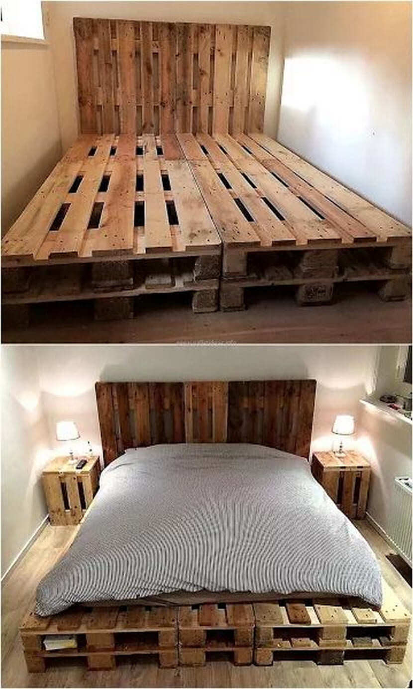 Wood Pallet Bed Frame DIY
 100 DIY Ideas For Wood Pallet Beds