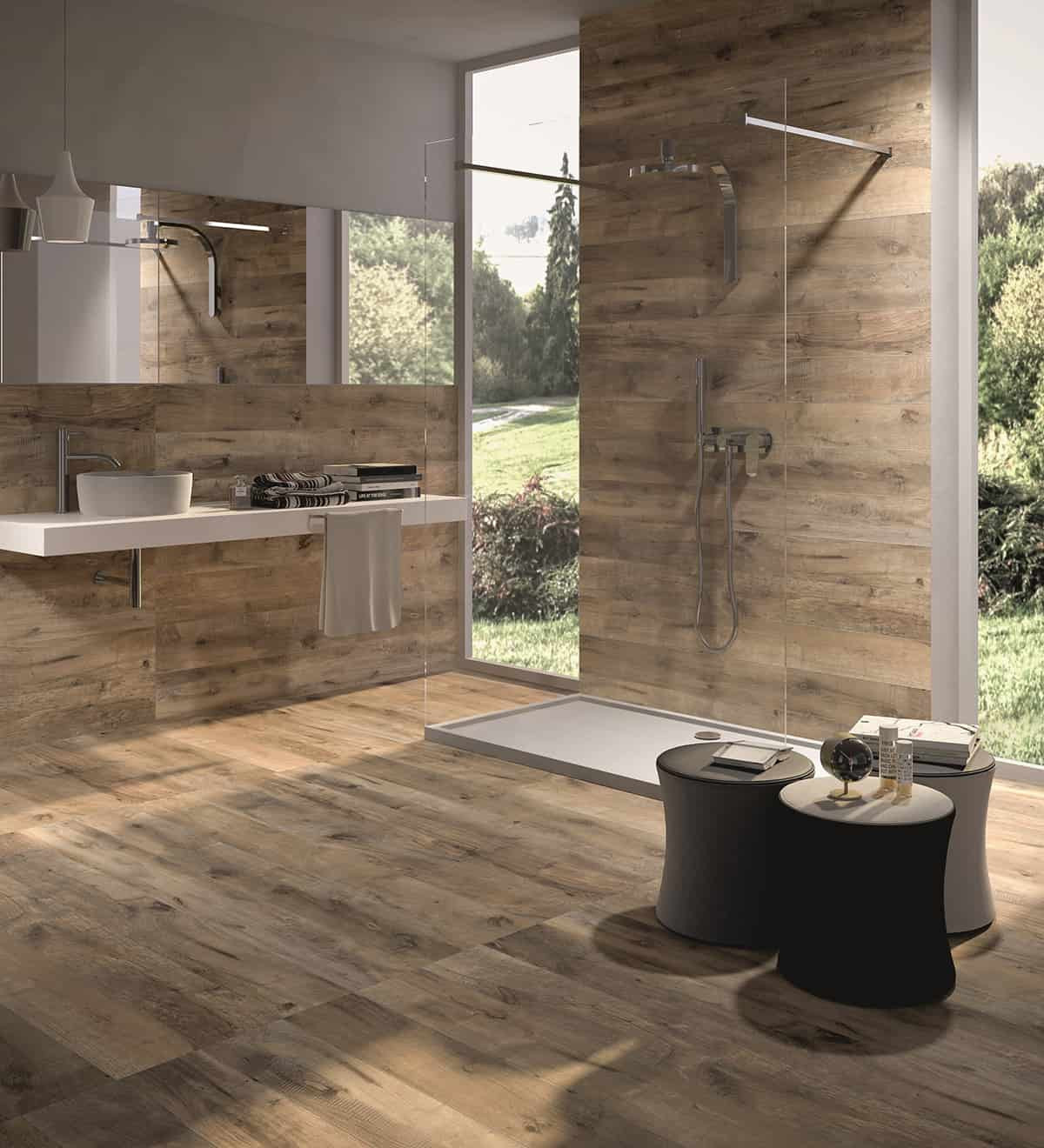 Wood Plank Tile Bathroom
 Wood Look Tile 17 Distressed Rustic Modern Ideas