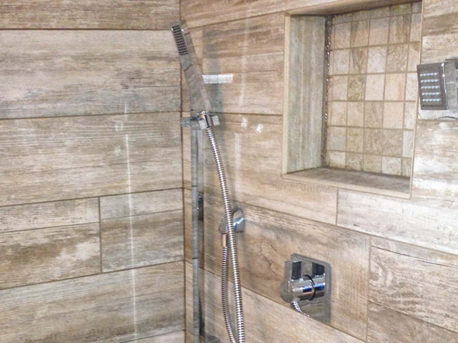 Wood Plank Tile Bathroom
 Modern Simulated Wood Tile Plank Bathroom BDM