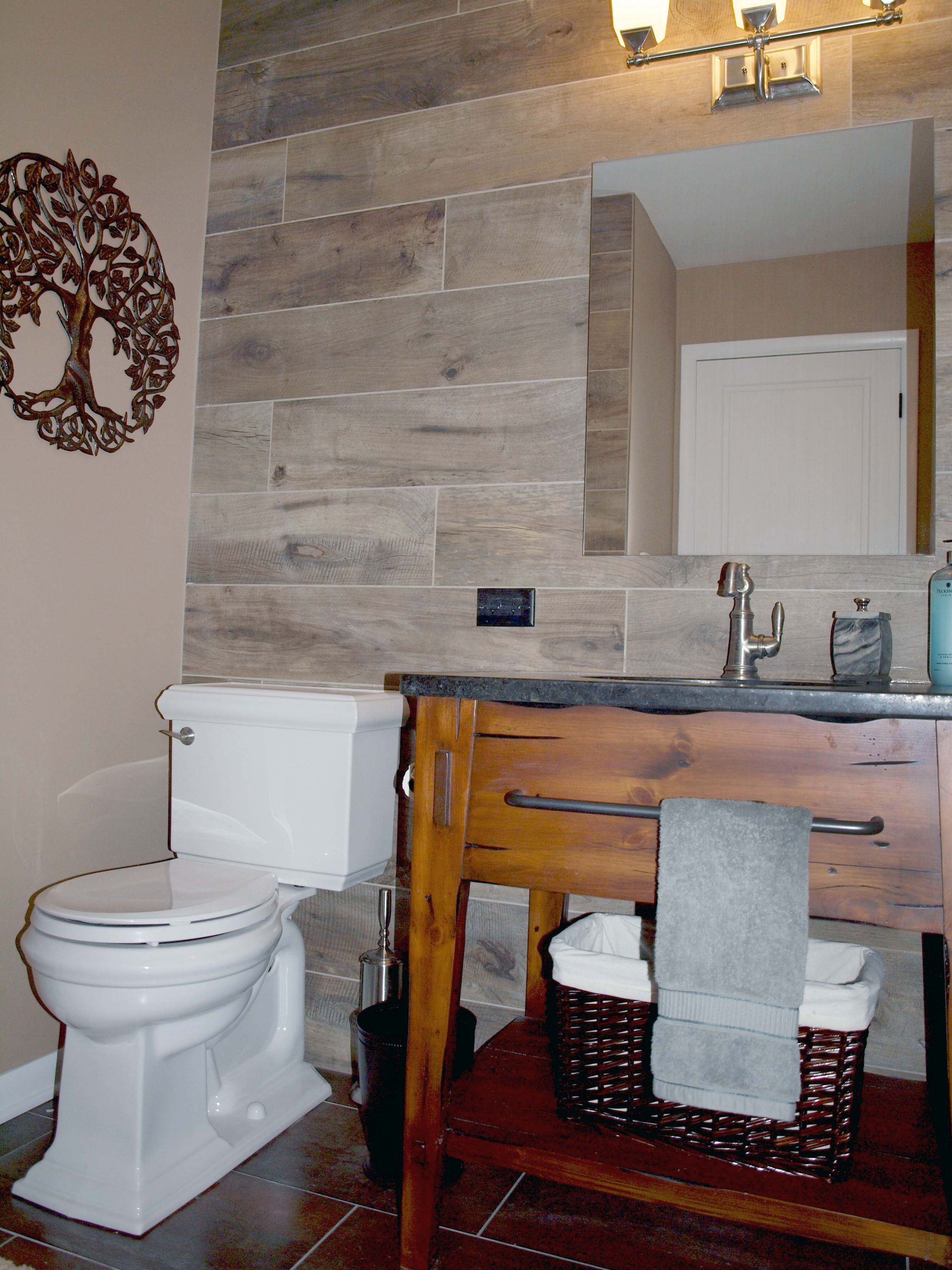 Wood Plank Tile Bathroom
 Wood Look Tile on Walls Normandy Remodeling