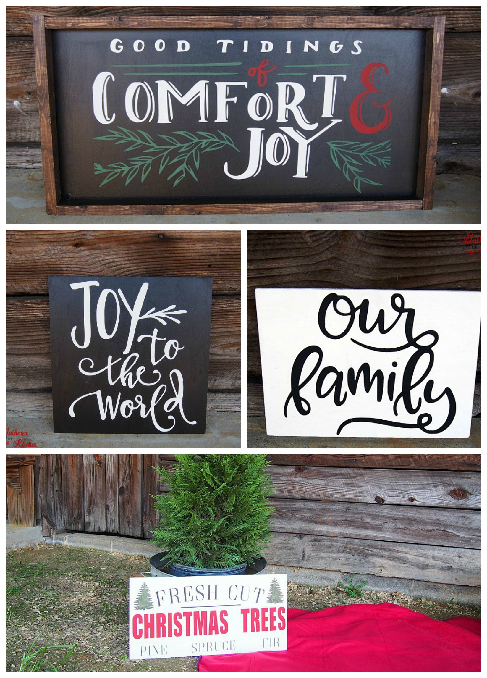 Wood Sign DIY
 DIY Christmas Themed Winter Wooden Signs Gathered In The