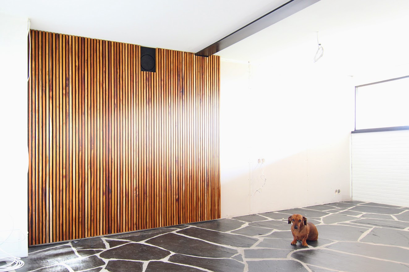 Wood Slat Wall DIY
 Olive Green DIY acoustic slat wall