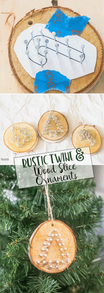 Wood Slice Craft Ideas
 Rustic Twine Wood Slice Christmas Ornaments Domestically