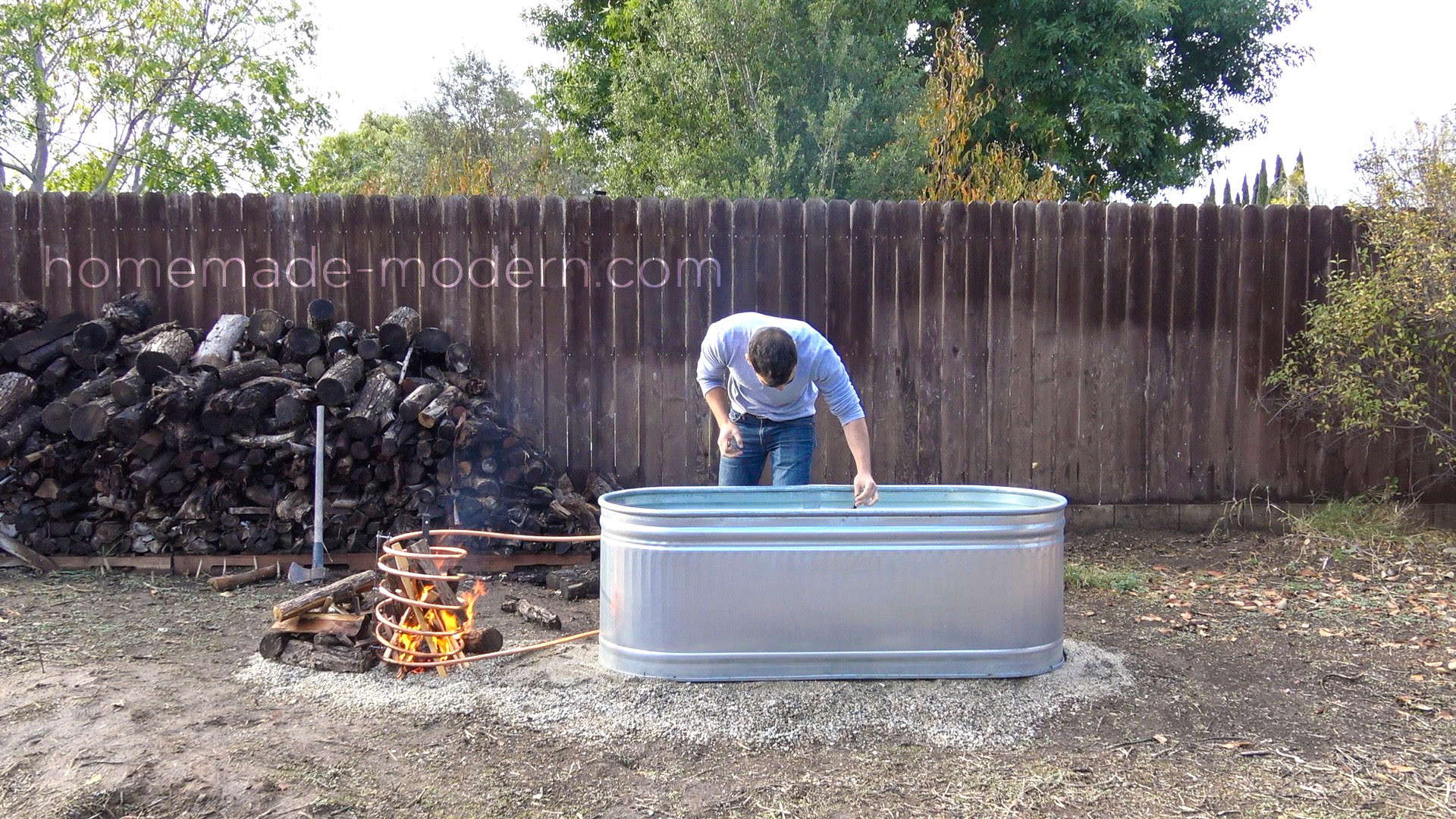 Wood Stove Hot Tub DIY
 HomeMade Modern EP112 DIY Wood Fired Hot Tub