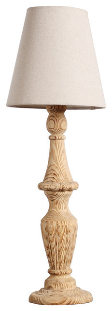 Wood Table Lamps Living Room
 Natural Finish Wood Candlestick Table Lamp For Living Room