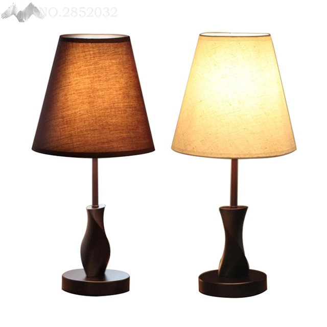 Wood Table Lamps Living Room
 Modern bedside Wood table lamps wooden base for living