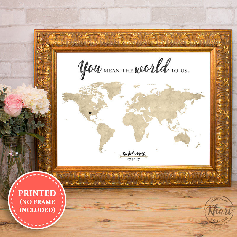 World Map Wedding Guest Book
 World map wedding guest book You mean the world to us