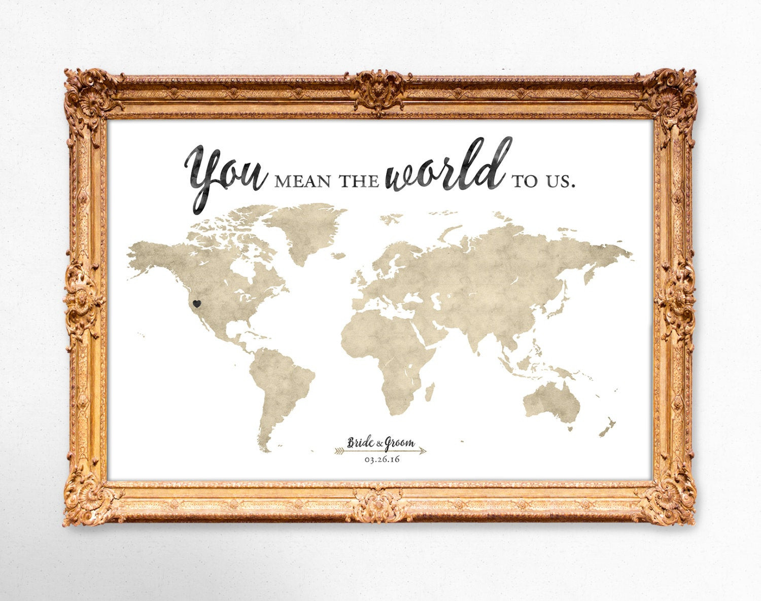 World Map Wedding Guest Book
 World map wedding guest book You mean the world to us