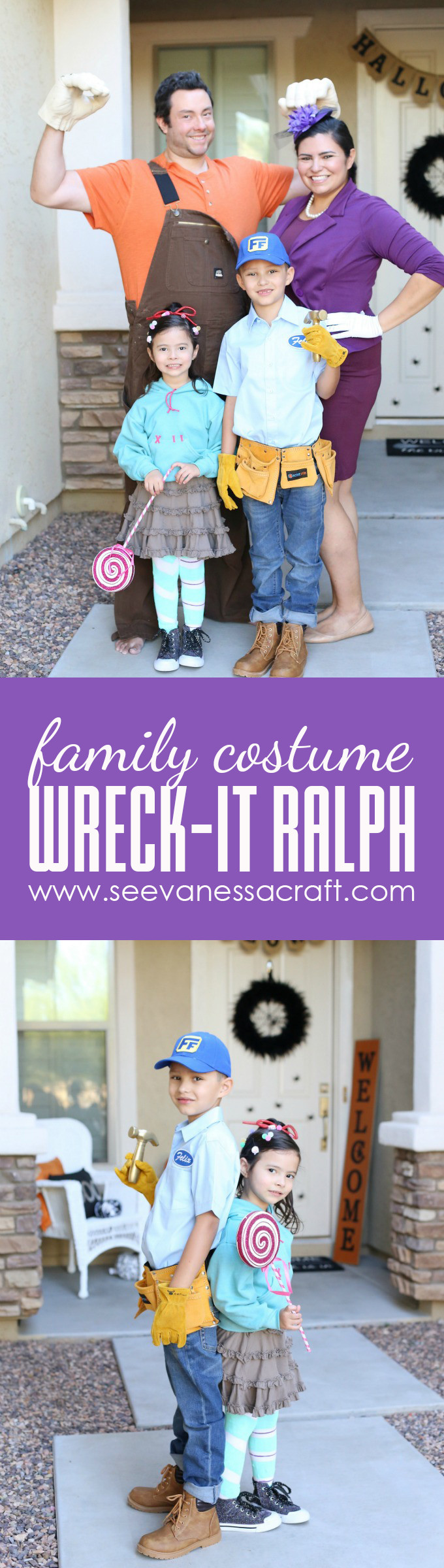 Wreck It Ralph Costumes DIY
 Halloween DIY Wreck It Ralph Family Costume See Vanessa