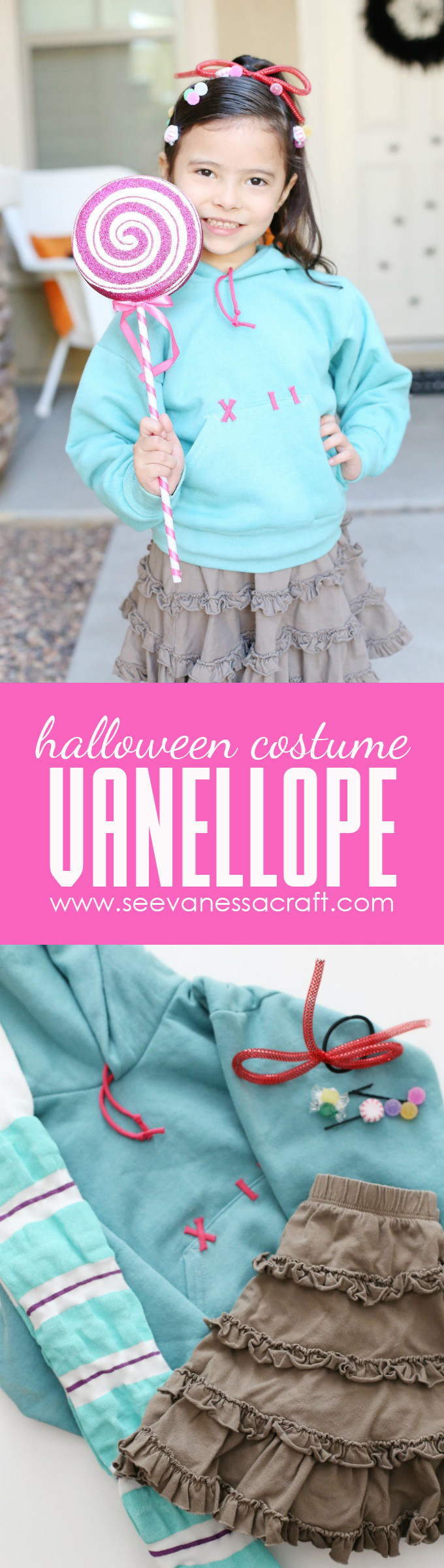 Wreck It Ralph Costumes DIY
 Halloween DIY Vanellope Costume from Disney Wreck It