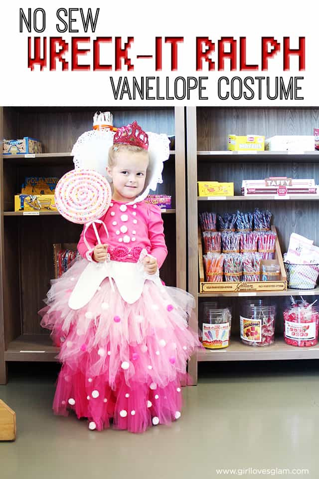 Wreck It Ralph Costumes DIY
 No Sew Vanellope Von Schweetz Costume from Wreck it Ralph