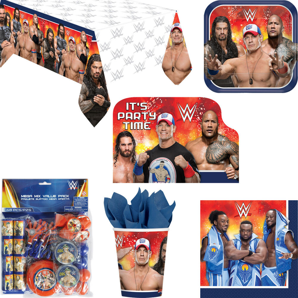 Wwe Birthday Invitations
 WWE Wrestling Birthday Party Decorations Tableware