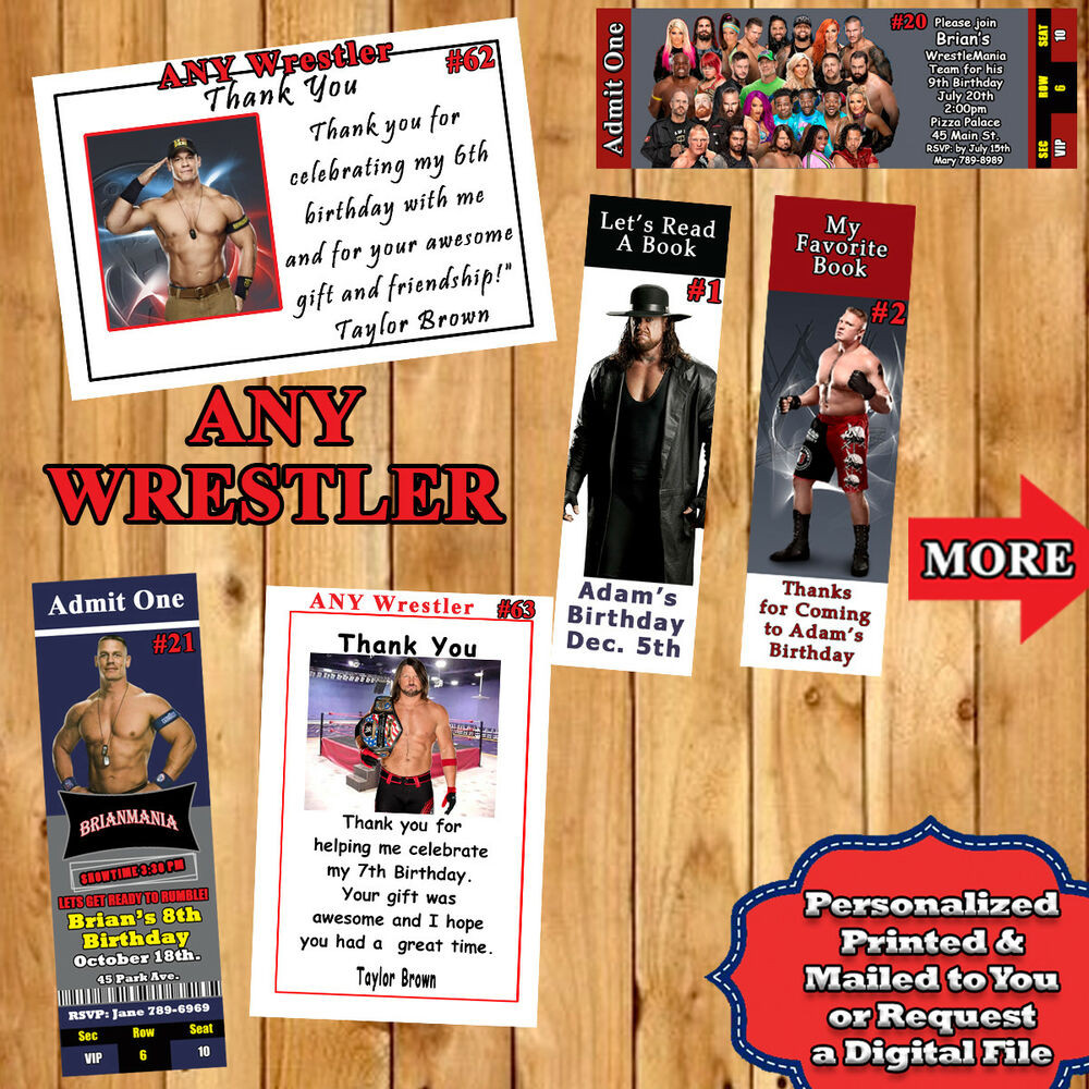 Wwe Birthday Invitations
 WWE Wrestling Birthday Invitations & More Personalized