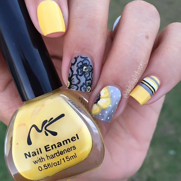 Yellow And Grey Nail Designs
 35 Pretty Nail Designs for 2016 Pretty Designs