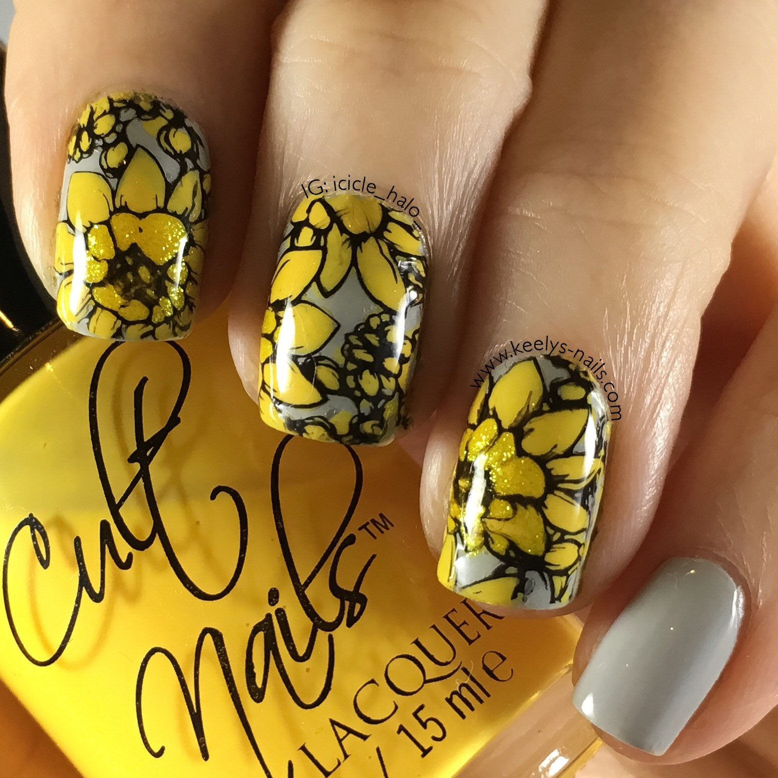 Yellow And Grey Nail Designs
 Yellow and Grey Nail Art Keely s Nails