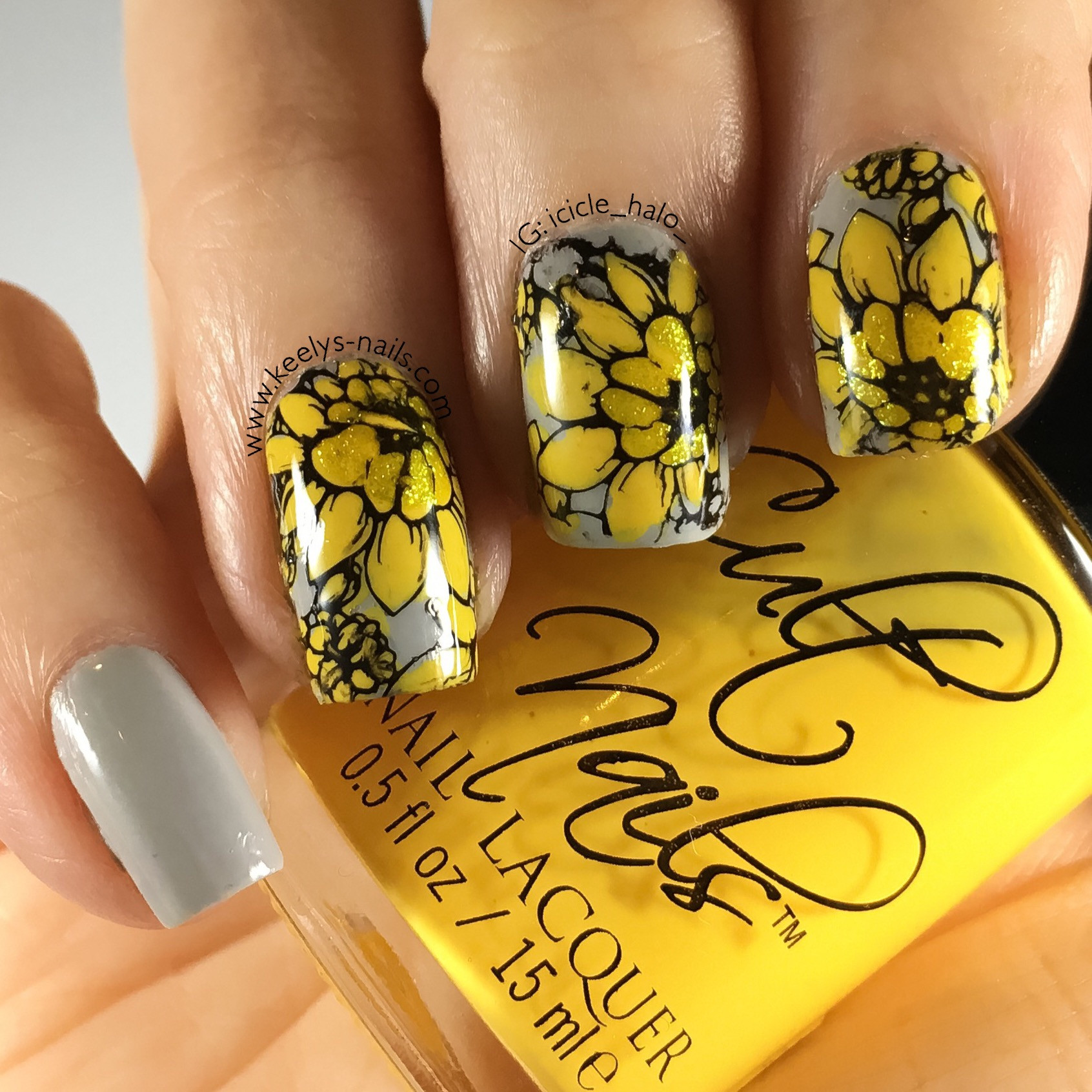 Yellow And Grey Nail Designs
 Yellow and Grey Nail Art Keely s Nails