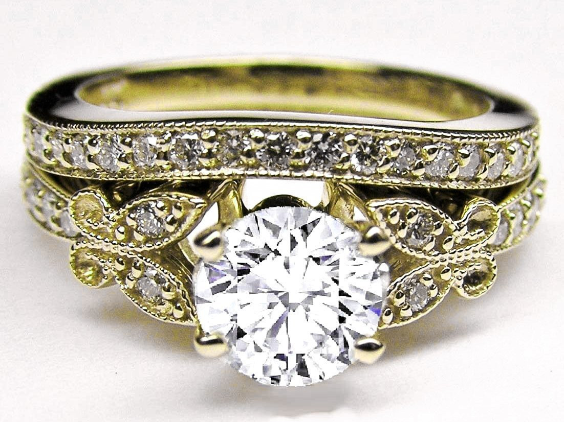 Yellow Diamond Wedding Ring
 Vintage Yellow Gold Diamond Engagement Rings Wedding and