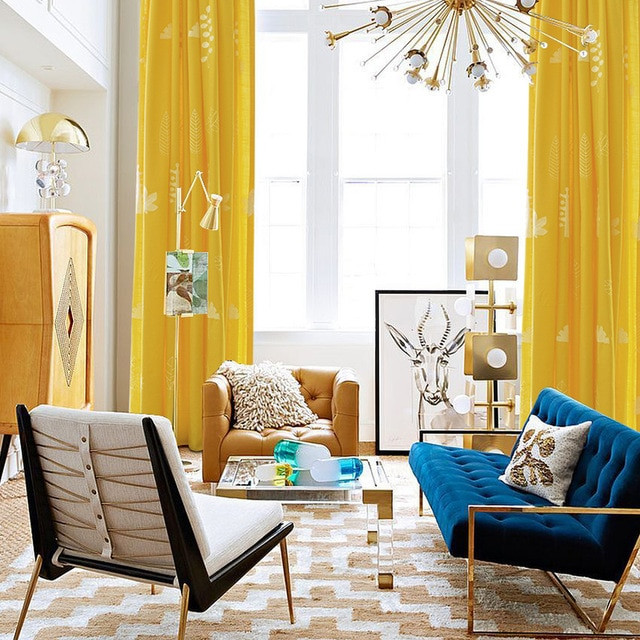 Yellow Living Room Curtains
 Blackout Curtains for Living Room Yellow Curtain with