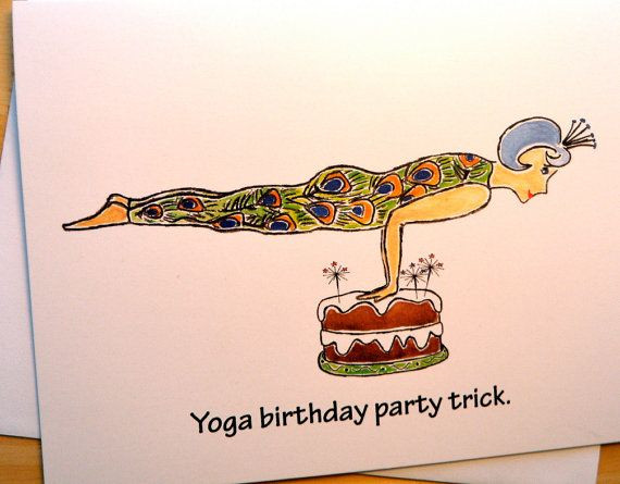 Yoga Birthday Quotes
 Yoga Birthday Card Say Happy Birthday with a smile by