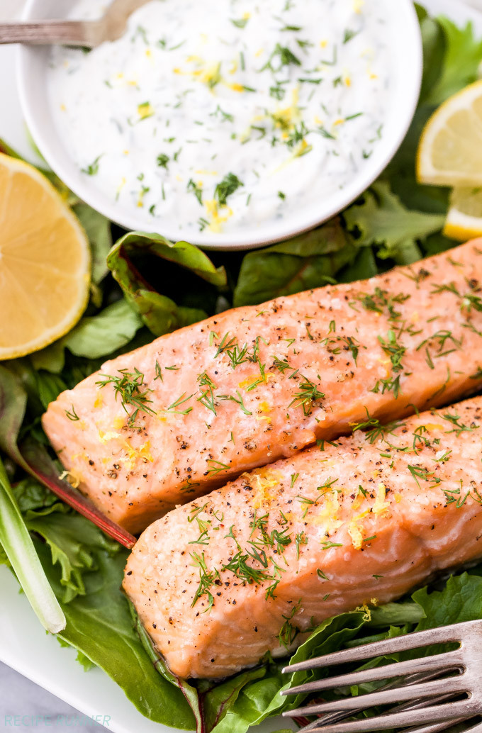 Yogurt Sauces Recipes
 Baked Salmon with Lemon Dill Yogurt Sauce Recipe Runner