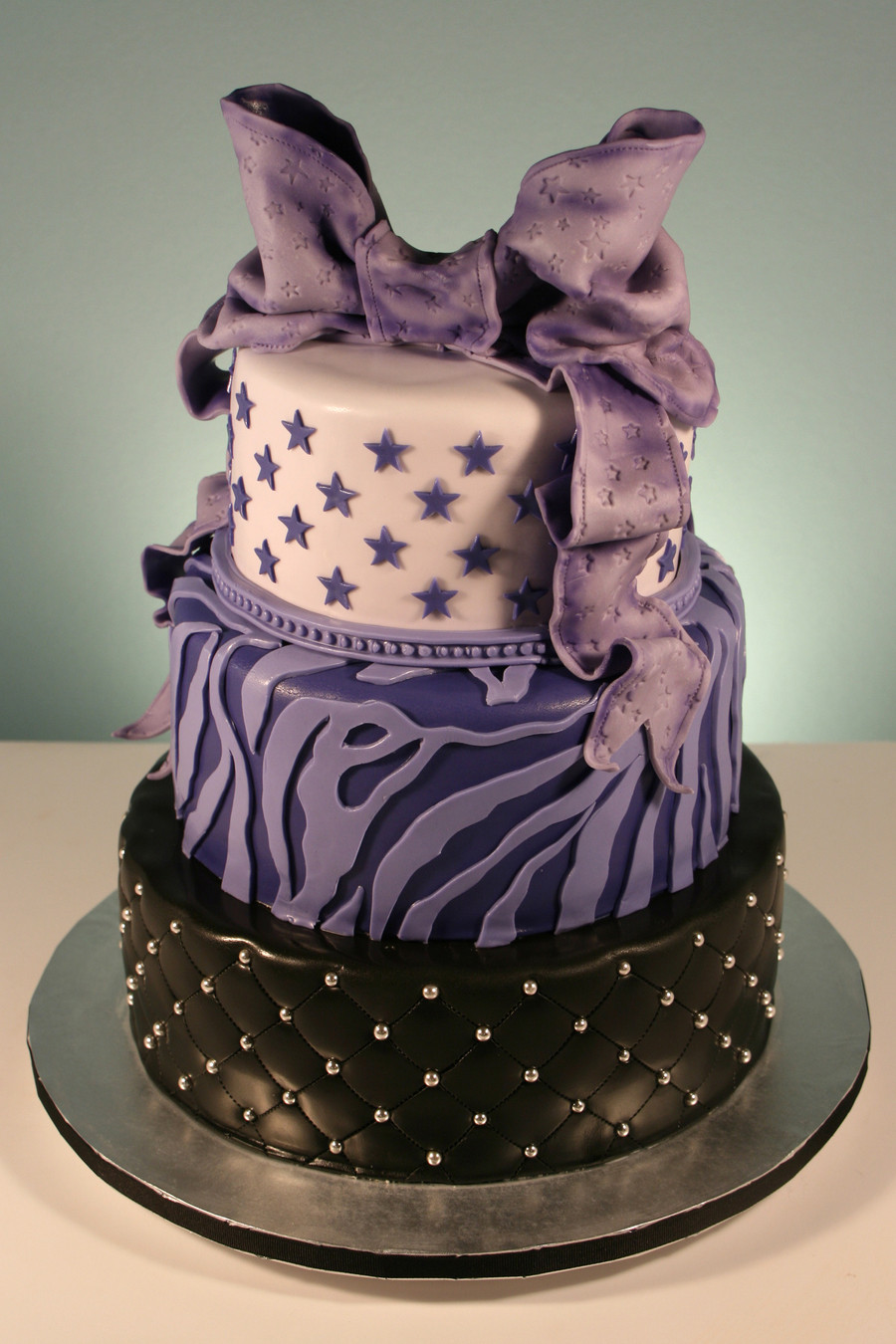 Zebra Print Birthday Cake
 Purple Stars & Zebra Print Birthday Cake CakeCentral