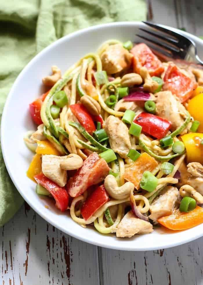 Zucchini Noodles Chicken Stir Fry
 Spicy Chicken Cashew Zucchini Noodles • Fit Mitten Kitchen