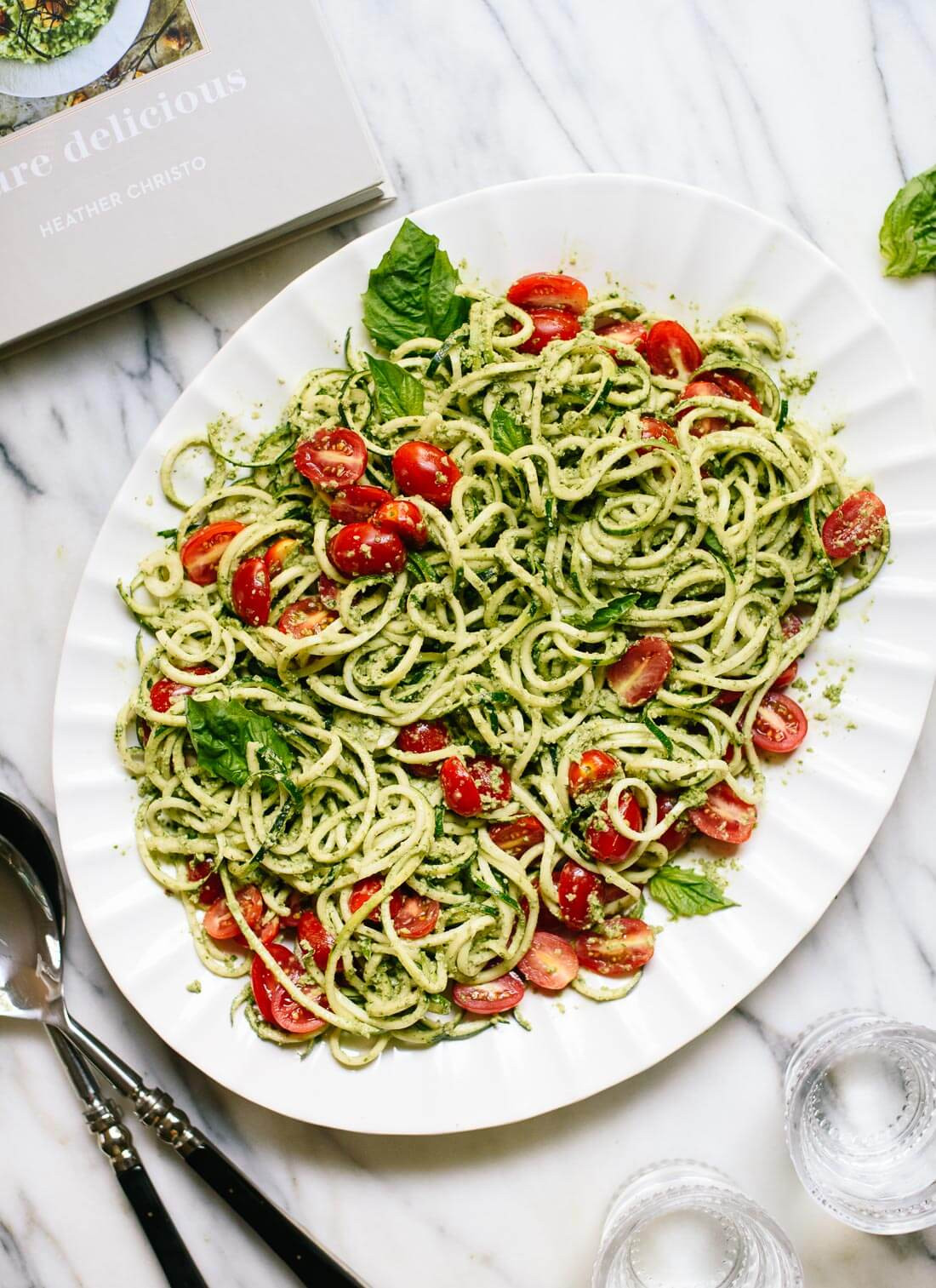 Zucchini Noodles Recipes
 Zucchini Noodles with Basil Pesto Cookie and Kate