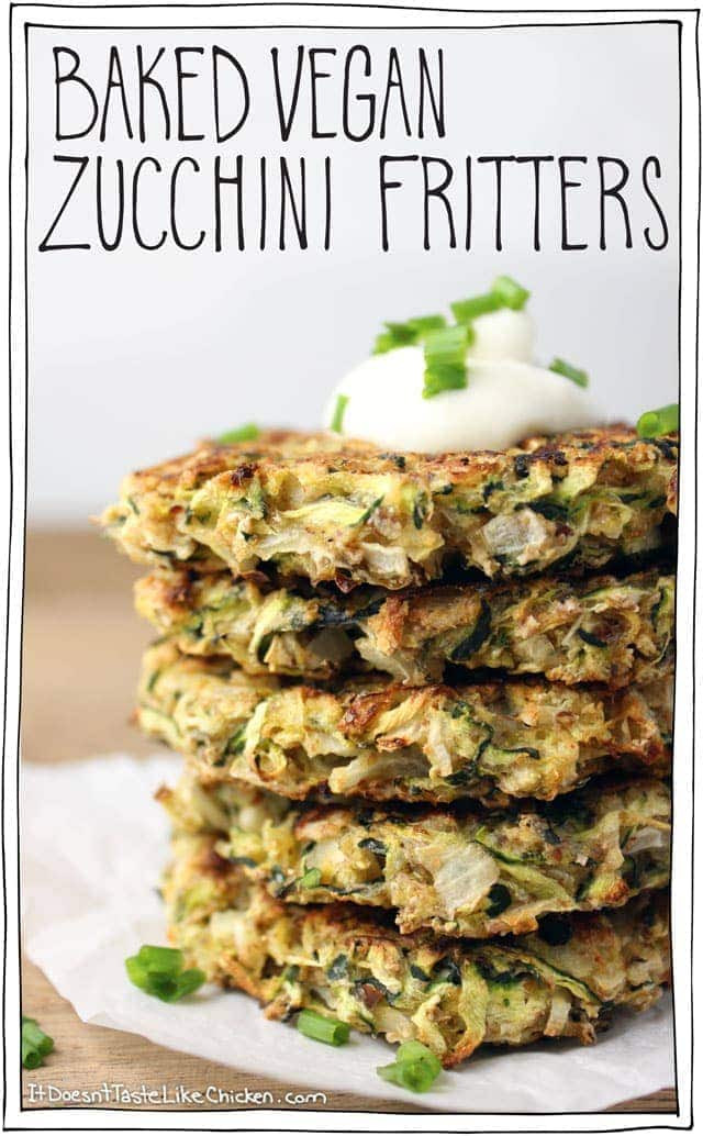 Zucchini Recipes Vegan
 Baked Vegan Zucchini Fritters it doesn t taste like chicken