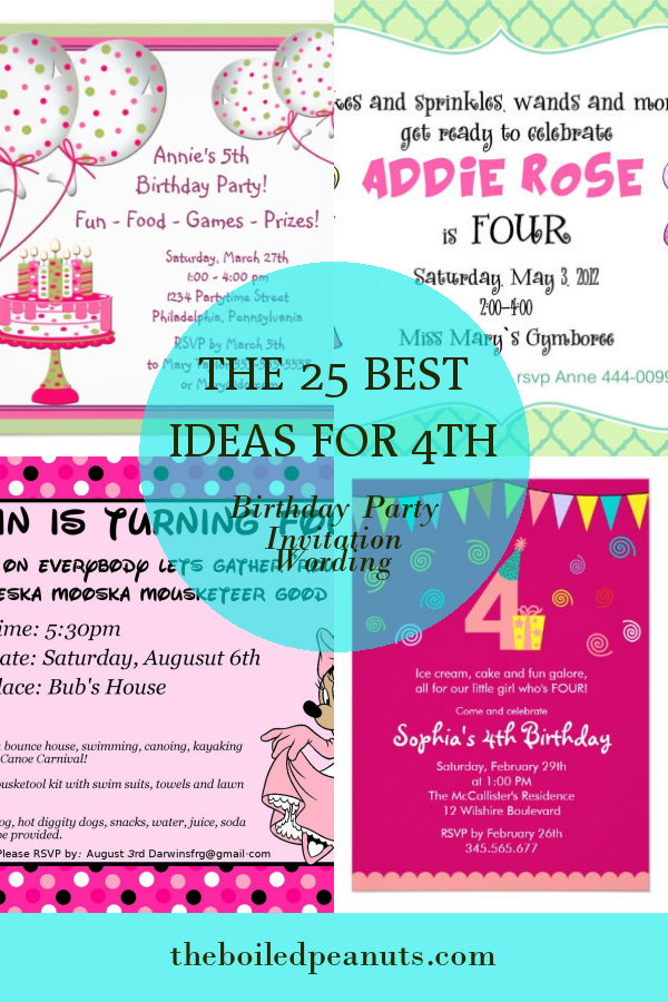 The 25 Best Ideas for 4th Birthday Party Invitation Wording - Home ...